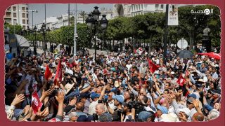  قوات الأمن التونسية تفرق مظاهرة لجبهة الخلاص